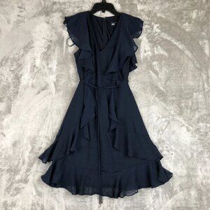 Tommy Hilfigerheis navy polka dot chiffon ruffle dress